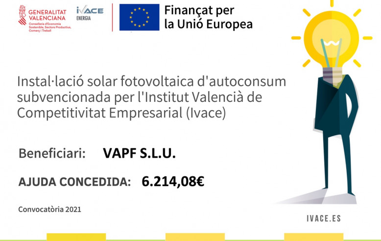 Instalación Solar Fotovoltaica de Autoconsumo subvencionada por el IVACE